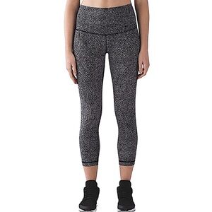 Lululemon Wunder Under Crop - Line Up Black White